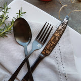 'Lapland Forest' Flatware - Stainless Steel Black PVD Flatware