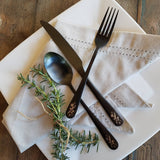 Custom Flatware 'Blade & Bloom' Sweetheart Set - Stainless Steel Black PVD Flatware