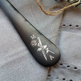 Custom Flatware 'Blade & Bloom' Sweetheart Set - Stainless Steel Black PVD Flatware