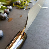 NORA #1676 - 6.5 Inch Nakiri - AEB-L Stainless Steel - Finis Coronat Opus (the end crowns the work)