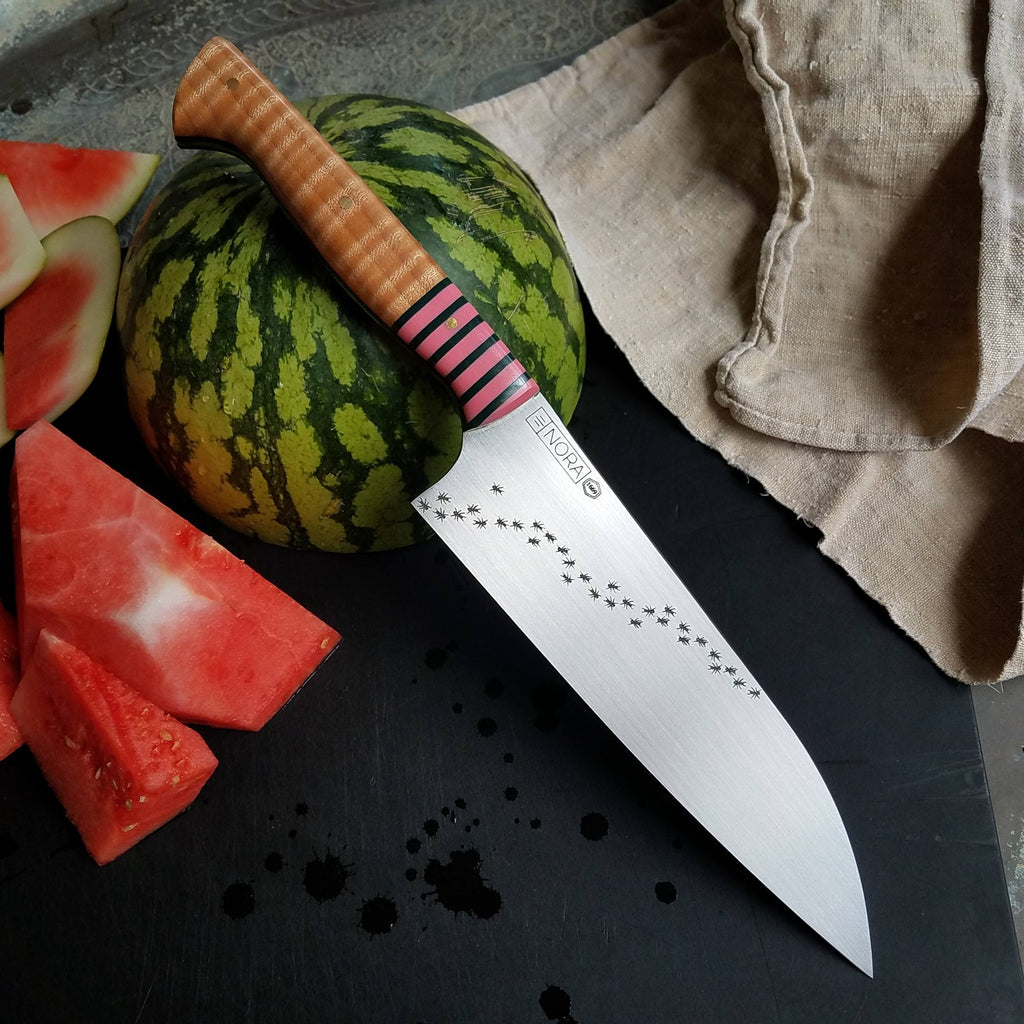 NORA #1669 -7.5 Inch Santoku - AEB-L Stainless Steel - Watermelon Sugar