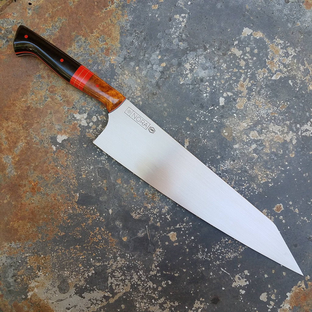 NORA #1689 - 10" AEB-L Kiritsuke - Red | Black | Ironwood