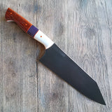 NORA #1691 - 7.5" CPM-M4 Kiritsuke - Padauk | Purple | White | Orange