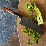 2021 - NORA #1695 - CPM-M4 Compact Santoku Arizona Ironwood | Black G 10 | Copper