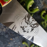 NORA #1700 - 8.5" AEB-L Stainless Steel Chef Knife Kathakali - Multi-Colored G10