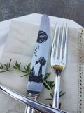 Custom Engraved 'Full Moons' Vintage Flatware Set - Silver Plated