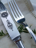 Custom Engraved 'Full Moons' Vintage Flatware Set - Silver Plated