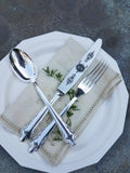 Custom Engraved 'Full Moons' Vintage Flatware Set - Silver Plated