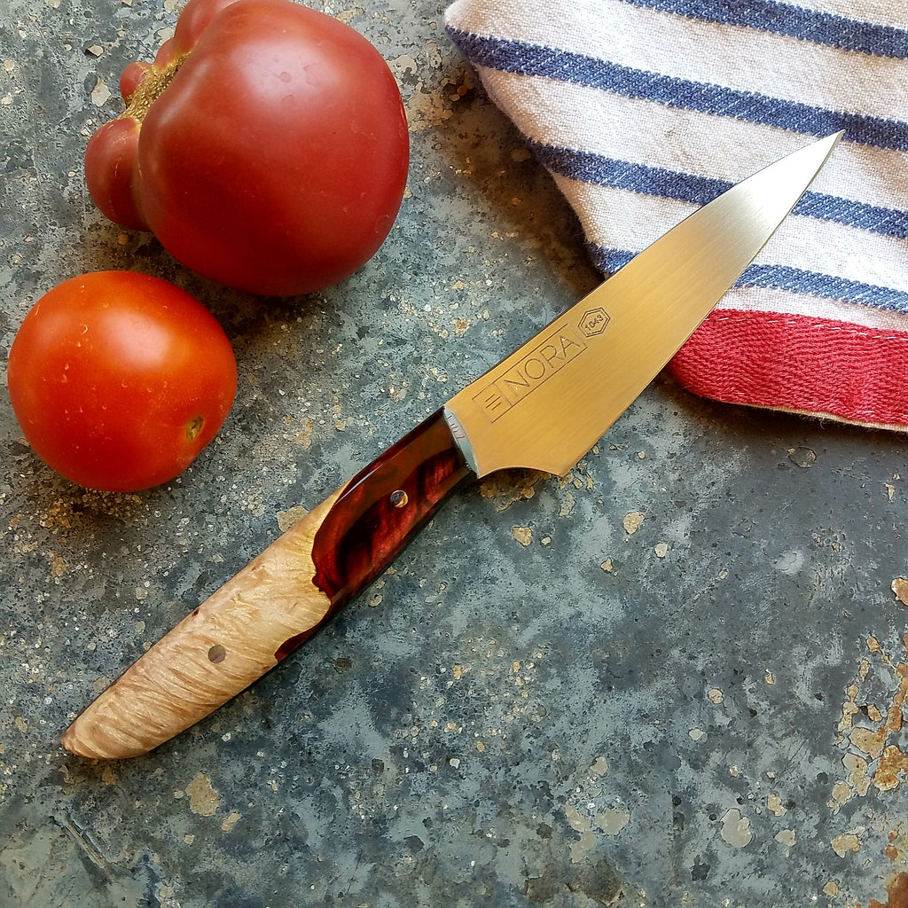 NORA Paring Knife #1043 - Ruby Red Shokwood