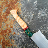 NORA #1229 - Maple | Teal | Red Santoku