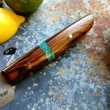 NORA #1258  - 3.5 Inch Paring - Chef of the F*cking Year (Cocobolo & Teal Box Elder)