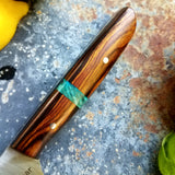 NORA #1258  - 3.5 Inch Paring - Chef of the F*cking Year (Cocobolo & Teal Box Elder)