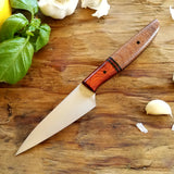 NORA #1265  - 3.5 Inch Paring - Red Topo Resin & Lacewood