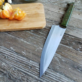 NORA #1516 - 7.5" Deba - 01 Carbon Steel -  Redwood Burl (Green)