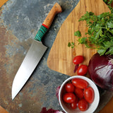 BF2019 - NORA #1601 - 7.5 Santoku - Dyed Curly Maple & Cherry Wood