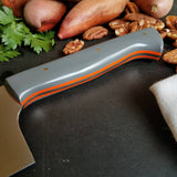 BF2019 - NORA #1607 - 6.5" Nakiri - Charcoal Gray & Orange G10