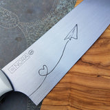 NORA #1639 -7.5 Inch Santoku - O1 Carbon Steel - Love Letter