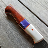 NORA #1691 - 7.5" CPM-M4 Kiritsuke - Padauk | Purple | White | Orange