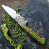 NORA #1700 - 8.5" AEB-L Stainless Steel Chef Knife Kathakali - Multi-Colored G10